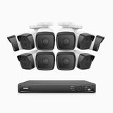 H500 - 5MP 16 Channel 10 Cameras PoE Security CCTV System, EXIR 2.0 Night Vision, Built-in Mic & SD Card Slot, RTSP Supported, Works with Alexa, IP67