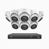 H500 - 5MP 16 Channel 8 Cameras PoE Security CCTV System, EXIR 2.0 Night Vision, Built-in Mic & SD Card Slot, RTSP Supported, Works with Alexa, IP67