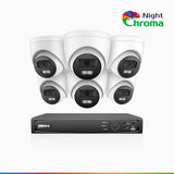 NightChroma<sup>TM</sup> NCK500 - 3K 8 Channel 6 Cameras Acme Colour Night Vision PoE CCTV System, f/1.0 Super Aperture, Active Alignment, Built-in Mic & SD Card Slot , All-Metal Housing