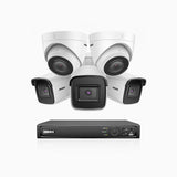 H500 - 5MP 8 Channel PoE CCTV System with 3 Bullet & 2 Turret Cameras, EXIR 2.0 Night Vision, Built-in Mic & SD Card Slot, RTSP Supported, Works with Alexa, IP67