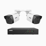 H500 - 5MP 8 Channel 2 Cameras PoE Security CCTV System, EXIR 2.0 Night Vision, Built-in Mic & SD Card Slot, RTSP Supported, Works with Alexa, IP67