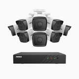 H500 - 5MP Super HD 8 Channel 8 Cameras PoE Security CCTV System, EXIR 2.0 Night Vision, Built-in Mic & SD Card Slot, RTSP Supported, Works with Alexa, IP67