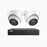 H500 - 5MP 8 Channel 2 Cameras PoE Security CCTV System, EXIR 2.0 Night Vision, Built-in Mic & SD Card Slot, RTSP Supported, Works with Alexa, IP67