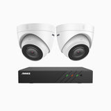 H500 - 5MP 8 Channel 2 Cameras PoE Security CCTV System, EXIR 2.0 Night Vision, Built-in Mic & SD Card Slot, RTSP Supported, Works with Alexa, IP67