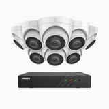 H500 - 5MP Super HD 8 Channel 8 Cameras PoE Security CCTV System, EXIR 2.0 Night Vision, Built-in Mic & SD Card Slot, RTSP Supported, Works with Alexa, IP67