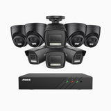 H500P - 3K 8 Channel PoE Security System with 4 Bullet & 4 Turret Cameras, Colour & IR Night Vision, 3072*1728 Resolution, f/1.6 Aperture (0.005 Lux), Human & Vehicle Detection, Built-in Microphone, IP67
