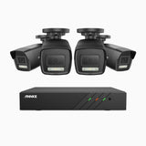 H500P - 3K 8 Channel 4 Cameras PoE Security System, Colour & IR Night Vision, 3072*1728 Resolution, f/1.6 Aperture (0.005 Lux), Human & Vehicle Detection, Built-in Microphone, IP67