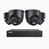 H500P - 3K 8 Channel 4 Cameras PoE Security System, Colour & IR Night Vision, 3072*1728 Resolution, f/1.6 Aperture (0.005 Lux), Human & Vehicle Detection, Built-in Microphone, IP67