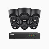 H500P - 3K 8 Channel 6 Cameras PoE Security System, Colour & IR Night Vision, 3072*1728 Resolution, f/1.6 Aperture (0.005 Lux), Human & Vehicle Detection, Built-in Microphone, IP67