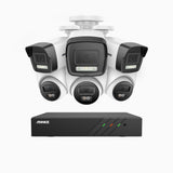 H500P - 3K 8 Channel PoE Security System with 3 Bullet & 3 Turret Cameras, Colour & IR Night Vision, 3072*1728 Resolution, f/1.6 Aperture (0.005 Lux), Human & Vehicle Detection, Built-in Microphone, IP67