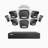 H500P - 3K 8 Channel 8 Cameras PoE Security System, Colour & IR Night Vision, 3072*1728 Resolution, f/1.6 Aperture (0.005 Lux), Human & Vehicle Detection, Built-in Microphone, IP67