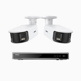 NightChroma<sup>TM</sup> NDK800 – 4K 8 Channel 2 Panoramic Dual Lens Camera PoE Security System, f/1.0 Super Aperture, Acme Colour Night Vision, Active Siren and Strobe, Human & Vehicle Detection, 2CH 4K Decoding Capability, Built-in Mic