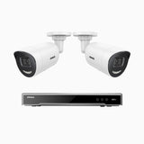 H800X - 4K 8 Channel 2 Cameras PoE Security System, 1/1.8'' BSI Sensor, f/1.6 Aperture (0.003 Lux), Siren & Strobe Alarm, 2CH 4K Decoding Capability, Human & Vehicle Detection, Perimeter Protection, All-Metal Housing