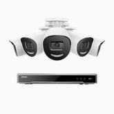 H800X - 4K 8 Channel 5 Cameras PoE Security System, 1/1.8'' BSI Sensor, f/1.6 Aperture (0.003 Lux), Siren & Strobe Alarm, 2CH 4K Decoding Capability, Human & Vehicle Detection, Perimeter Protection, All-Metal Housing