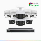 NightChroma<sup>TM</sup> NDK800 – 4K 16 Channel PoE Security System with 4 Bullet & 4 Turret Cameras, f/1.0 Super Aperture, Acme Colour Night Vision, Active Siren and Strobe, Human & Vehicle Detection, 2CH 4K Decoding Capability, Built-in Mic
