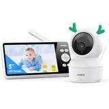 ANNKE 1080P Video Baby Monitor, 2MP Baby Camera with 5" HD Screen, 4000mAh Battery, Night Vision, Two-Way Talk, Remote Pan&Tilt, Temperature Detection, 1000ft Long Range -Tivona, Lullaby