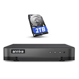 ANNKE 16CH 1080P Lite Hybrid 5-in-1(TVI/AHD/CVI/CVBS/IPC) CCTV AI DVR, Human/Vehicle Detection, H.265+ Security 16 Channel Surveillance Digital Video Recorder with 2TB Hard Drive, Easy Remote Access