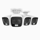 ADL500 - 4-Pack 3K Dual Light Wired CCTV Security Camera, Colour & IR Night Vision, 3072*1728 Resolution, f/1.2 Super Aperture, 4-in-1 Output Signal, Built-in Microphone, IP67