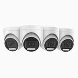 ADL500 - 4-Pack 3K Dual Light Wired CCTV Security Camera, Colour & IR Night Vision, 3072*1728 Resolution, f/1.2 Super Aperture, 4-in-1 Output Signal, Built-in Microphone, IP67