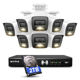 ANNKE 2-Way Audio 8CH DVR 3K Security Camera System, 8pcs 2MP CCTV Wired Cams with Color Night Vision, AI Motion Detection, Smart AcuSearch, IP67, 2TB HDD for Surveillance
