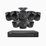 EL200 - 1080p 16 Channel Outdoor Wired Security CCTV System with 4 Bullet & 4 Turret Cameras, 3.6 MM Lens, Smart DVR with Human & Vehicle Detection, 66 ft Infrared Night Vision, 4-in-1 Output Signal, IP67