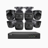 EL200 - 1080p 8 Channel Outdoor Wired Security CCTV System with 6 Bullet & 2 Turret Cameras, 3.6 MM Lens, Smart DVR with Human & Vehicle Detection, 66 ft Infrared Night Vision, 4-in-1 Output Signal, IP67