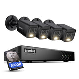 ANNKE 4CH 5MP CCTV Wired System with 500G Hard Drive, 4x 2MP Security Cams Colour Night Vision Home Surveillance Bullet Camera, IP67, Human/Vehicle Detection, Email Alert & Mobile App Remote Access