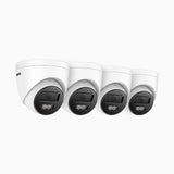 C800 - 4 Pcs 4K Ultra HD Outdoor PoE Security CCTV Camera, EXIR 2.0 Night Vision, Built-in Microphone & SD Card Slot, RTSP Supported