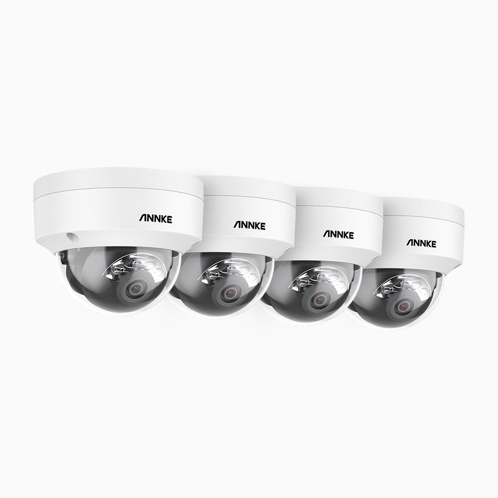 C800 - 4 Pcs 4K Ultra HD Outdoor PoE Security CCTV Camera, EXIR 2.0 Night Vision, Built-in Microphone & SD Card Slot, RTSP Supported