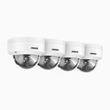 C800 - 4 Pcs 4K Ultra HD Outdoor PoE Security CCTV Camera, EXIR 2.0 Night Vision, Built-in Microphone & SD Card Slot, RTSP Supported