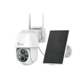 2K 3MP Outdoor Solar Powered Battery Wireless Security IP Cameras, 5200mAh Rechargeable Battery, 130° Ultra Wide Angle, Color Night Vision, Human & Vehicle Smart Detection, Two-Way Audio, IP65, Flexible Storage, No Monthly Fee, Works with Alexa & Google