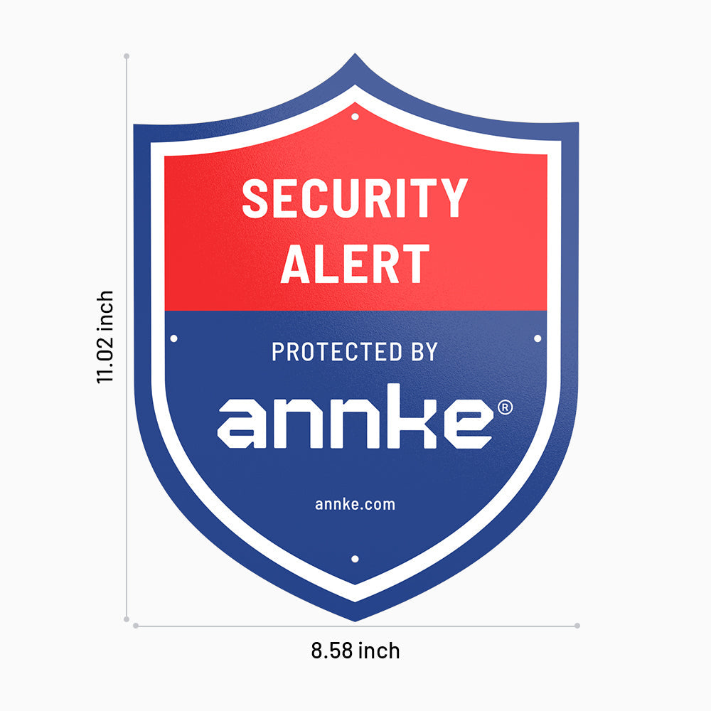 ANNKE 10" Heavy Duty 100% Aluminum Security Sign, Reflective & Fade Resistant Outdoor Surveillance Warning Sign for Home/Yard/Property Protection