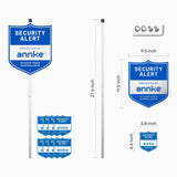 4PCS ANNKE 10" Heavy Duty 100% Aluminum Security Sign, with Ground Stake & 32 Window Stickers, Reflective & Fade Resistant Outdoor Surveillance Warning Sign for Home, Yard, Property Protection