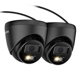 ANNKE 3K PoE Security Camera Outdoor CCTV Camera Black, 2 Way Audio, Colour Night Vision, IP67 Waterproof, Built-in Micro SD Card Slot, Turret IP Camera with Human/Vehicle Detection (Pack of 2)