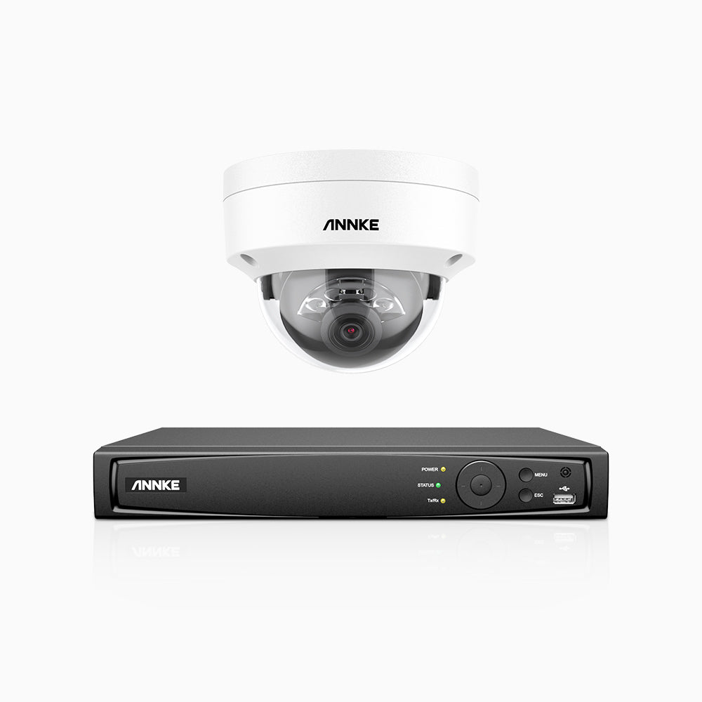 H800 - 4K 4 Channel 1 Camera PoE Security CCTV System, Human & Vehicle Detection, Colour & IR Night Vision, Built-in Mic, RTSP Supported