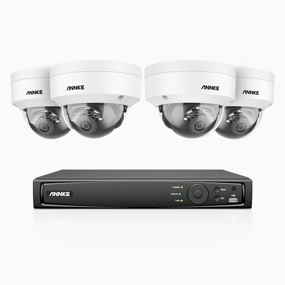 H800 - 4K 4 Channel 4 Cameras PoE Security CCTV System, Human & Vehicle Detection, Colour & IR Night Vision, Built-in Mic, RTSP Supported