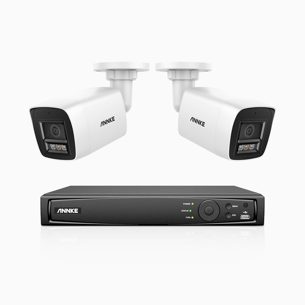 H800 - 4K 4 Channel 2 Cameras PoE Security CCTV System, Human & Vehicle Detection, Colour & IR Night Vision, Built-in Mic, RTSP Supported