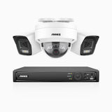 H800 - 4K 4 Channel PoE Security System with 2 Bullet & 1 Dome (IK10) Cameras, Vandal-Resistant, Human & Vehicle Detection, Colour & IR Night Vision, Built-in Mic, RTSP Supported