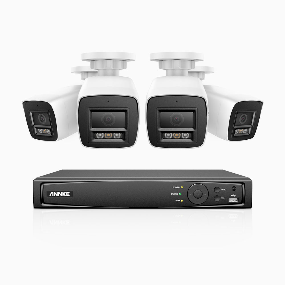 H800 - 4K 4 Channel 4 Cameras PoE Security CCTV System, Human & Vehicle Detection, Colour & IR Night Vision, Built-in Mic, RTSP Supported