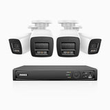 H800 - 4K 4 Channel 4 Cameras PoE Security CCTV System, Human & Vehicle Detection, Colour & IR Night Vision, Built-in Mic, RTSP Supported