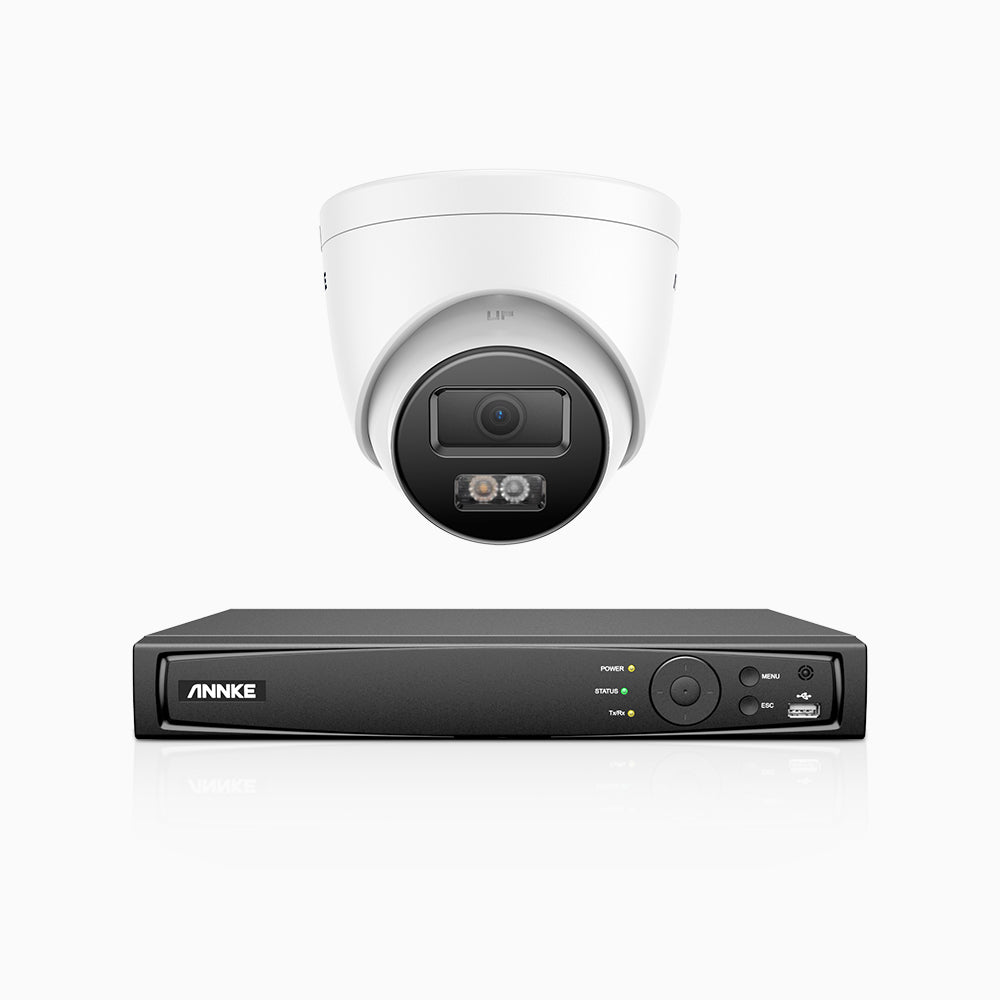 H800 - 4K 4 Channel 1 Camera PoE Security CCTV System, Human & Vehicle Detection, Colour & IR Night Vision, Built-in Mic, RTSP Supported