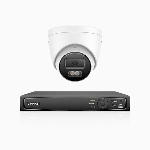H800 - 4K 4 Channel 1 Camera PoE Security CCTV System, Human & Vehicle Detection, Colour & IR Night Vision, Built-in Mic, RTSP Supported