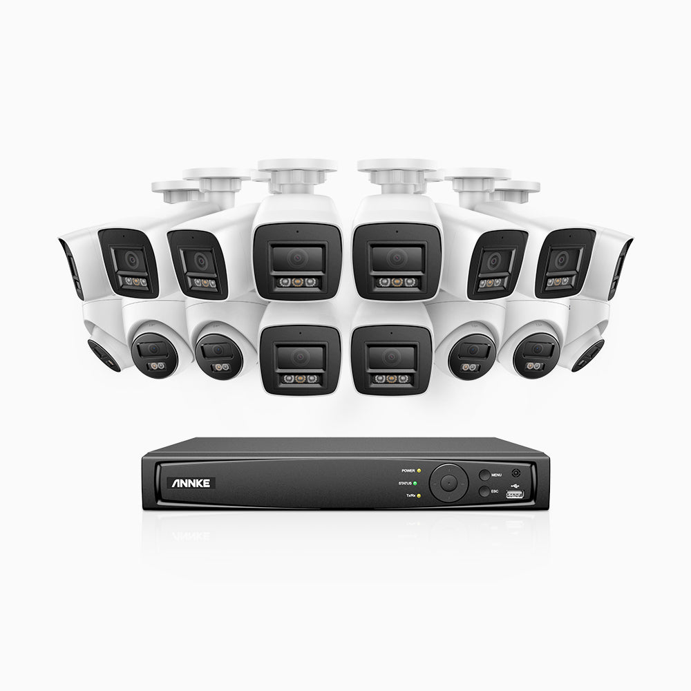 H800 - 4K 16 Channel PoE Security CCTV System with 10 Bullet & 6 Turret Cameras, Human & Vehicle Detection, Colour & IR Night Vision, Built-in Mic, RTSP Supported