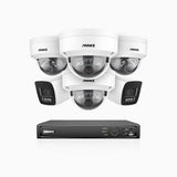 H800 - 4K 16 Channel PoE Security CCTV System with 2 Bullet & 4 Dome (IK10) Cameras, Vandal-Resistant, Human & Vehicle Detection, Colour & IR Night Vision, Built-in Mic, RTSP Supported