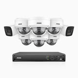 H800 - 4K 16 Channel PoE Security CCTV System with 2 Bullet & 6 Dome (IK10) Cameras, Vandal-Resistant, Human & Vehicle Detection, Colour & IR Night Vision, Built-in Mic, RTSP Supported