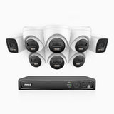 H800 - 4K 16 Channel PoE Security CCTV System with 2 Bullet & 6 Turret Cameras, Human & Vehicle Detection, Colour & IR Night Vision, Built-in Mic, RTSP Supported