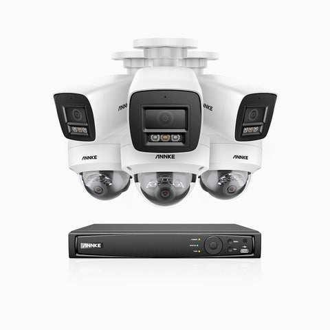 H800 - 4K 16 Channel PoE Security CCTV System with 3 Bullet & 3 Dome (IK10) Cameras, Vandal-Resistant, Human & Vehicle Detection, Colour & IR Night Vision, Built-in Mic, RTSP Supported