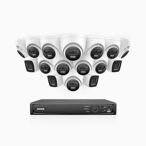 H800 - 4K 16 Channel PoE Security CCTV System with 4 Bullet & 12 Turret Cameras, Human & Vehicle Detection, Colour & IR Night Vision, Built-in Mic, RTSP Supported