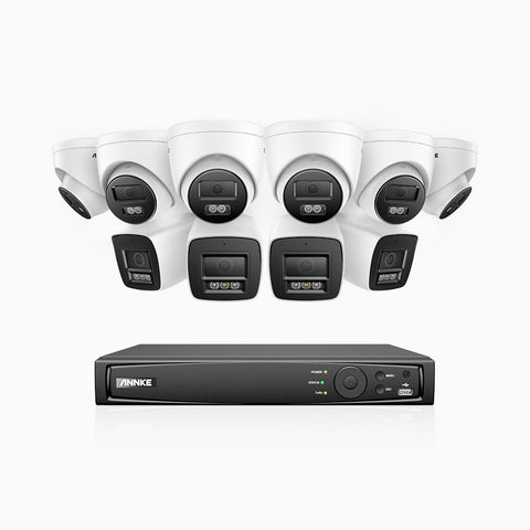 H800 - 4K 16 Channel PoE Security CCTV System with 4 Bullet & 6 Turret Cameras, Human & Vehicle Detection, Built-in Mic, Colour & IR Night Vision, RTSP Supported