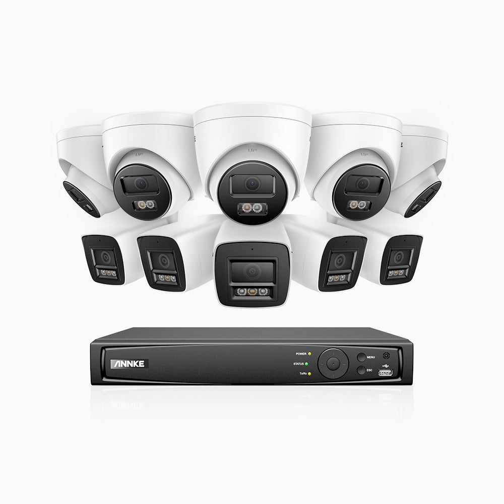 H800 - 4K 16 Channel PoE Security CCTV System with 5 Bullet & 5 Turret Cameras, Human & Vehicle Detection, Colour & IR Night Vision, Built-in Mic, RTSP Supported